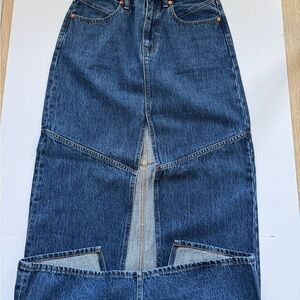 Madewell Full Length Denim Skirt